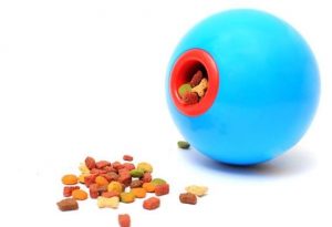 Blue food ball filled with food